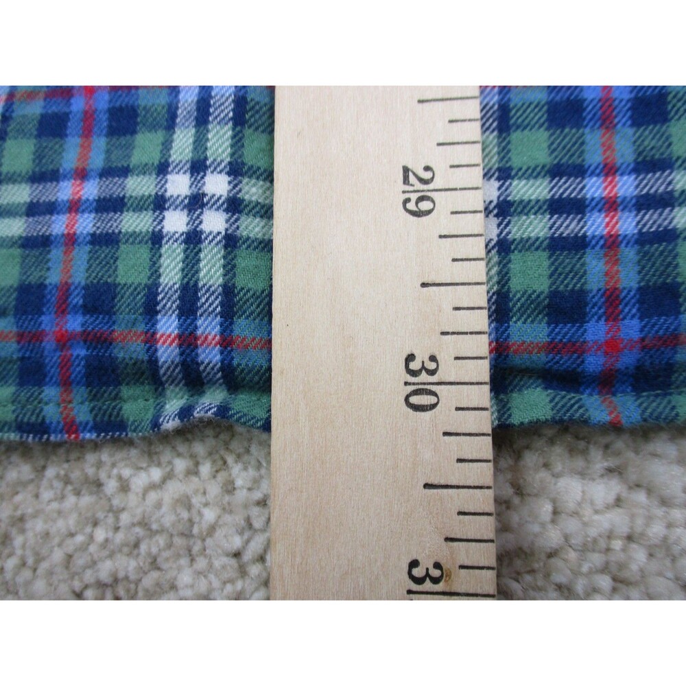 Vineyard Vines Shirt Men Large Slim Green Blue Whale Flannel Cotton Button Up - Picture 8 of 9